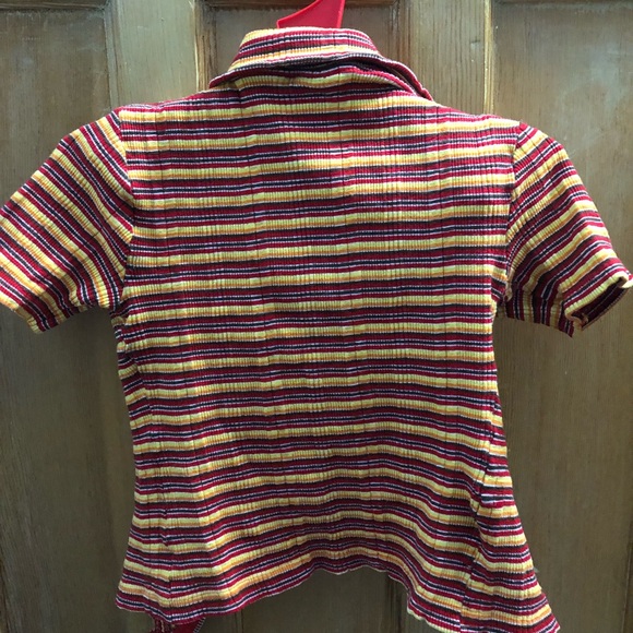 Real retro-vintage top from the 90s with front zipper.  (Size US : S) - Picture 4 of 5